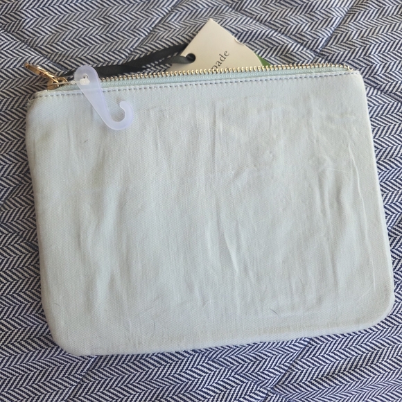 Kate Spade Light Blue And Green Zip Pouch "Life Of The Party" 🥳 - Picture 3 of 4